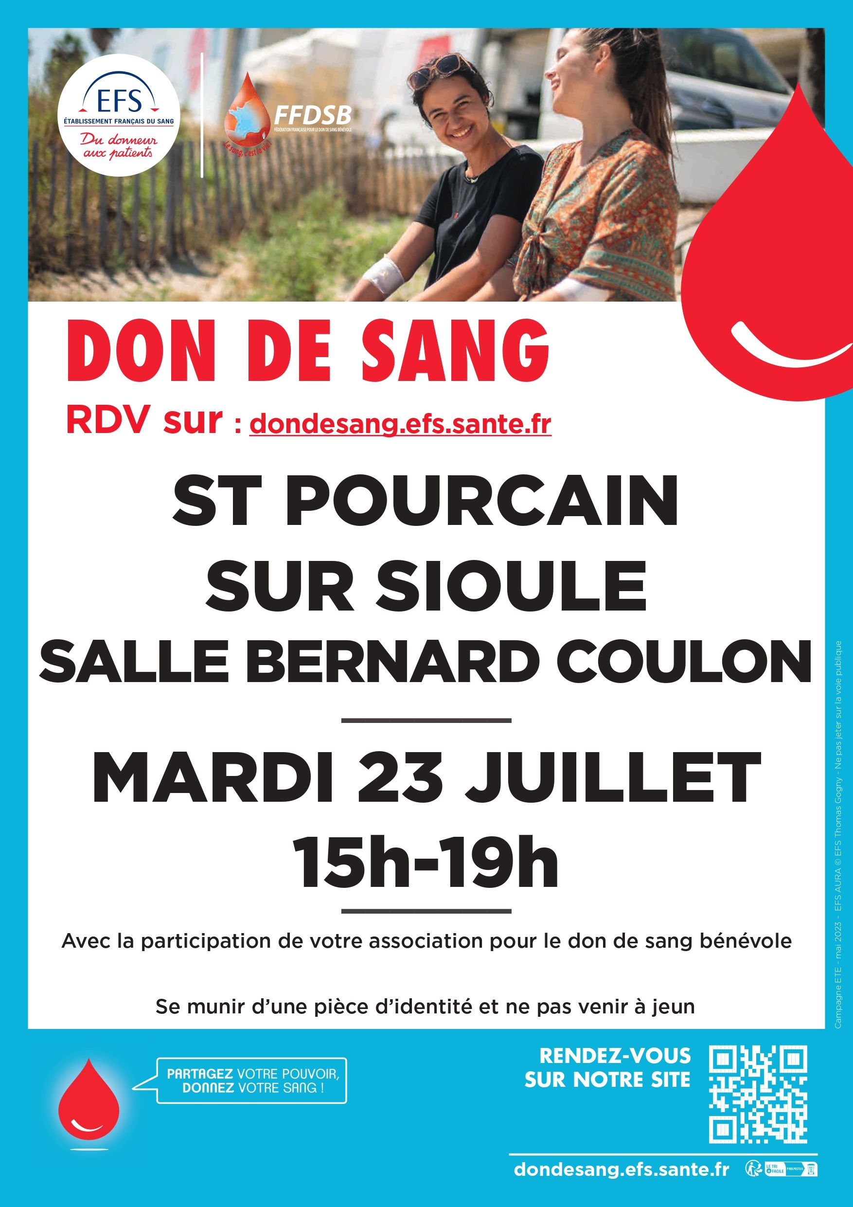 Don du sang – mardi 23 juillet