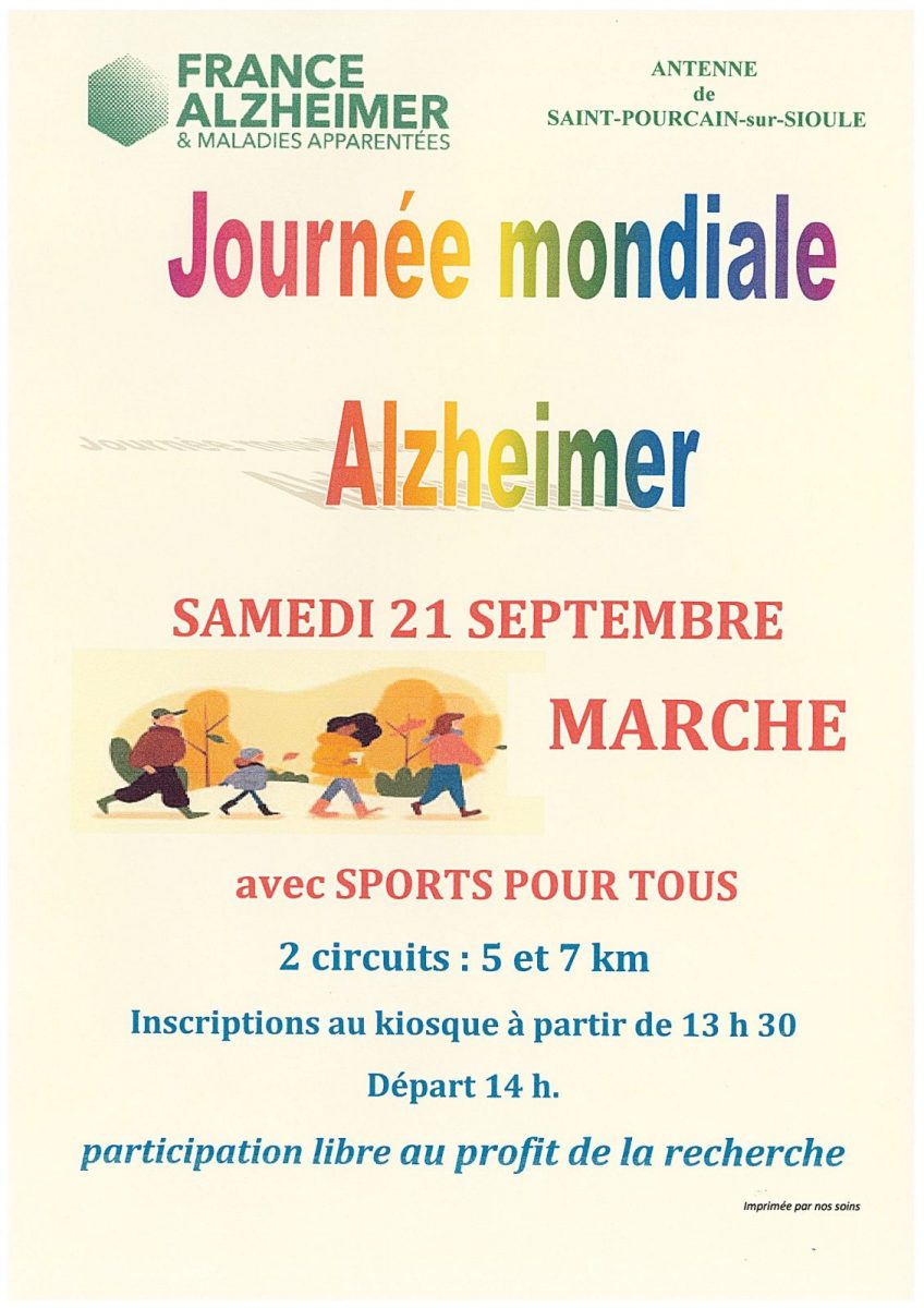 Marche pour la journée mondiale d’Alzheimer