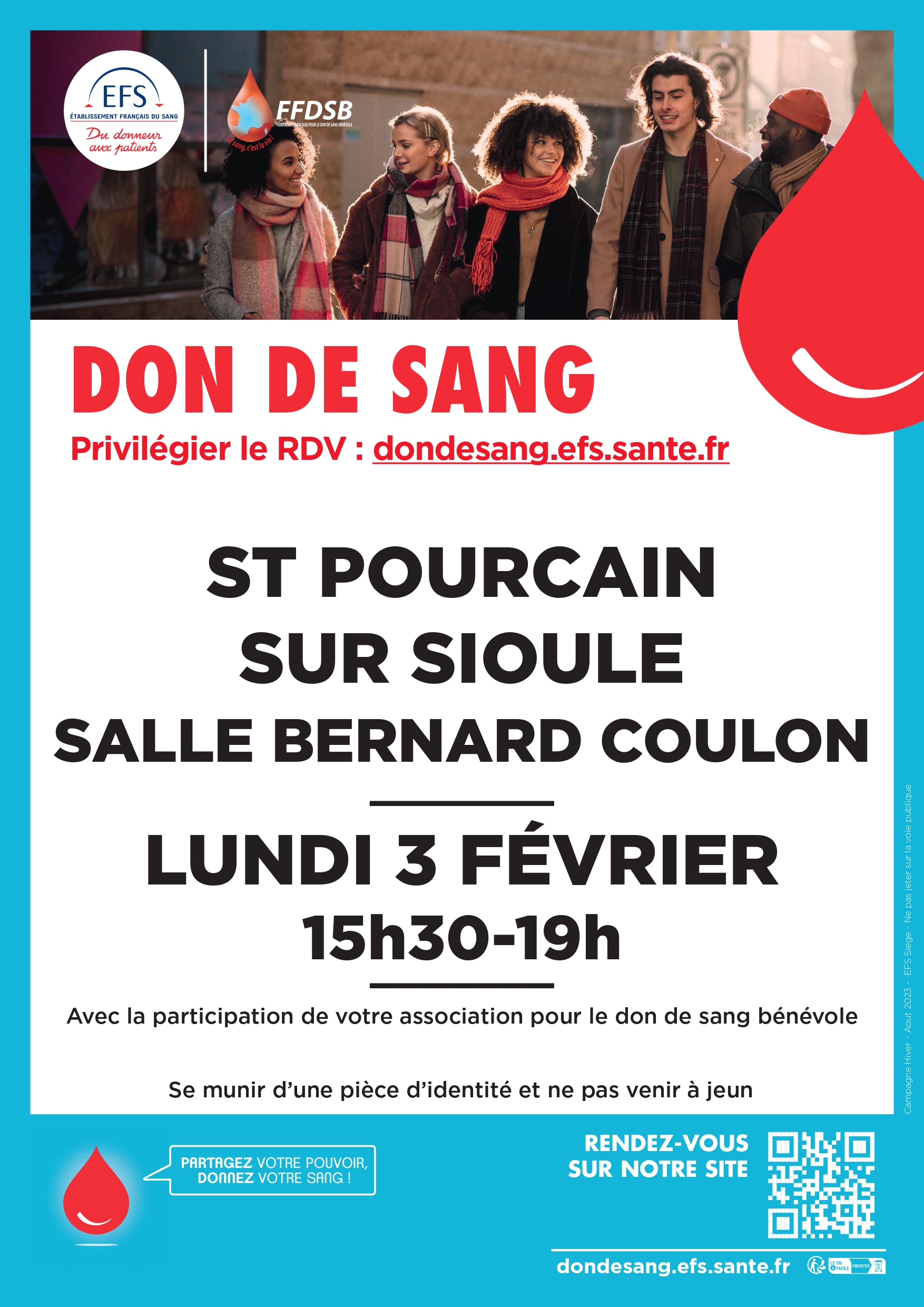 Don du sang – lundi 3 février