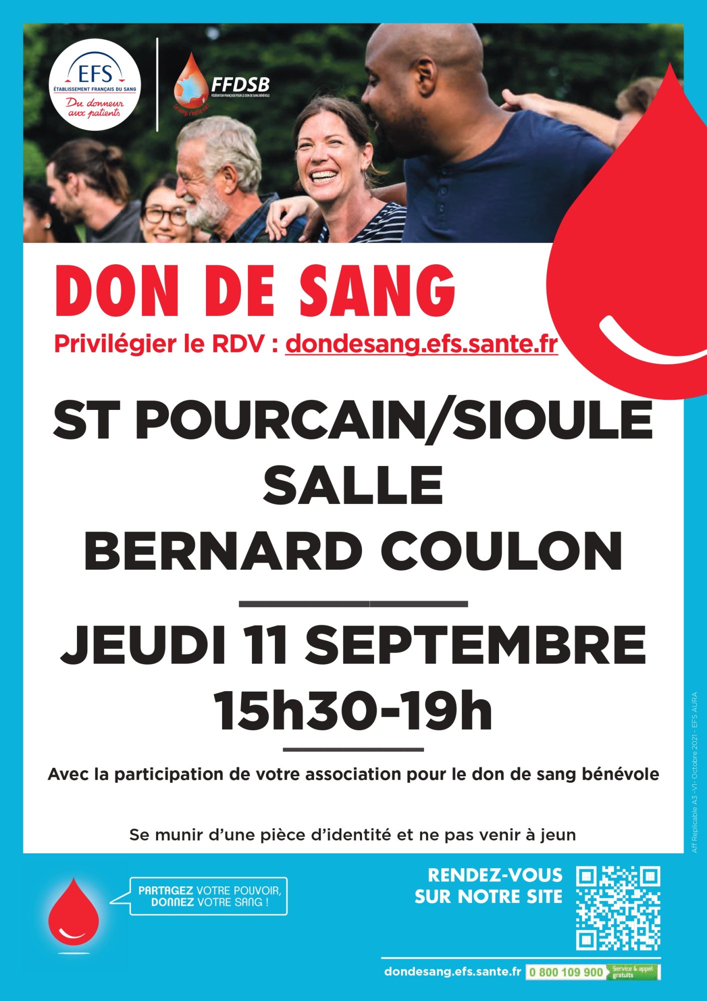 Don du sang – jeudi 11 septembre