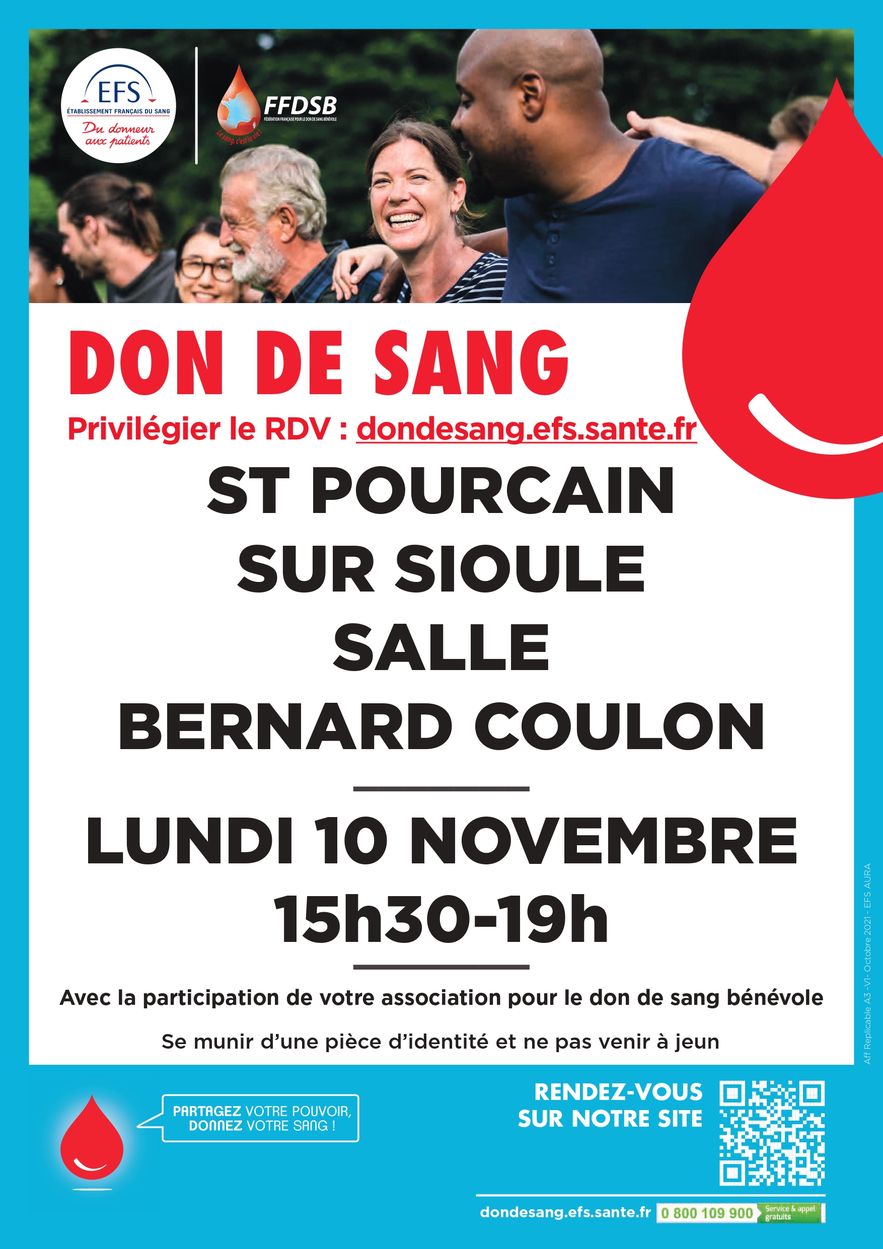 Don du sang – lundi 10 novembre