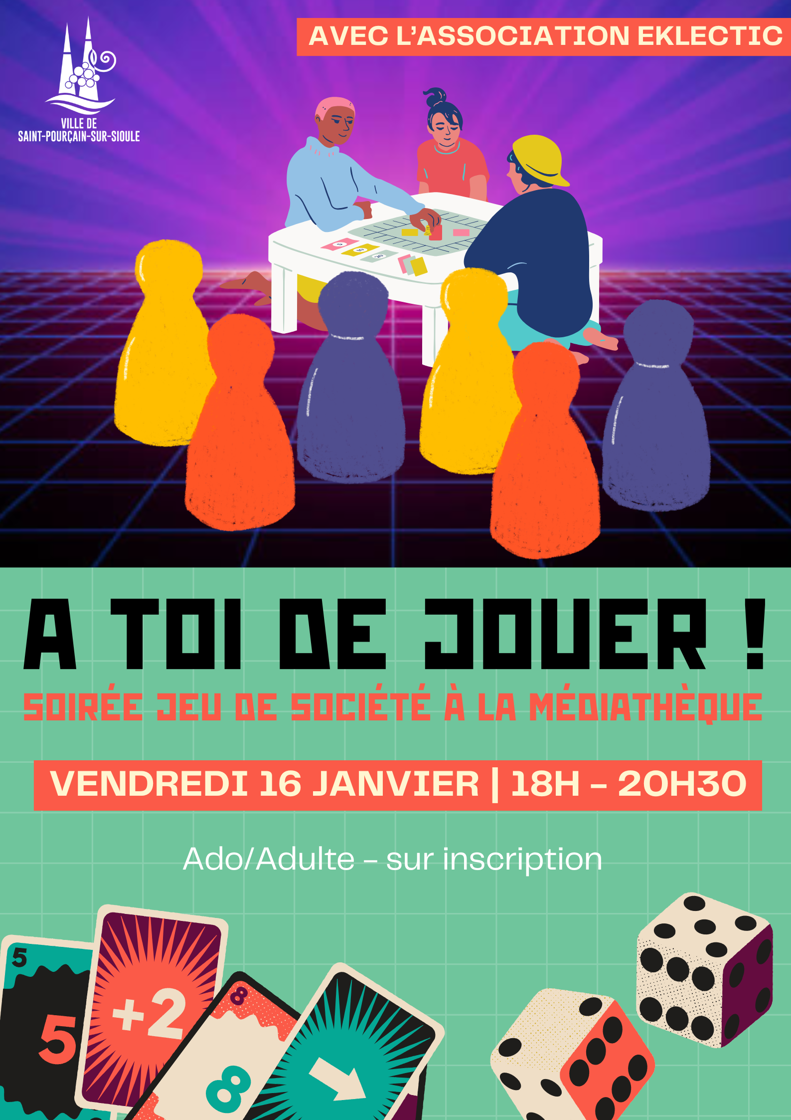 Soirée jeu de société de la médiathèque