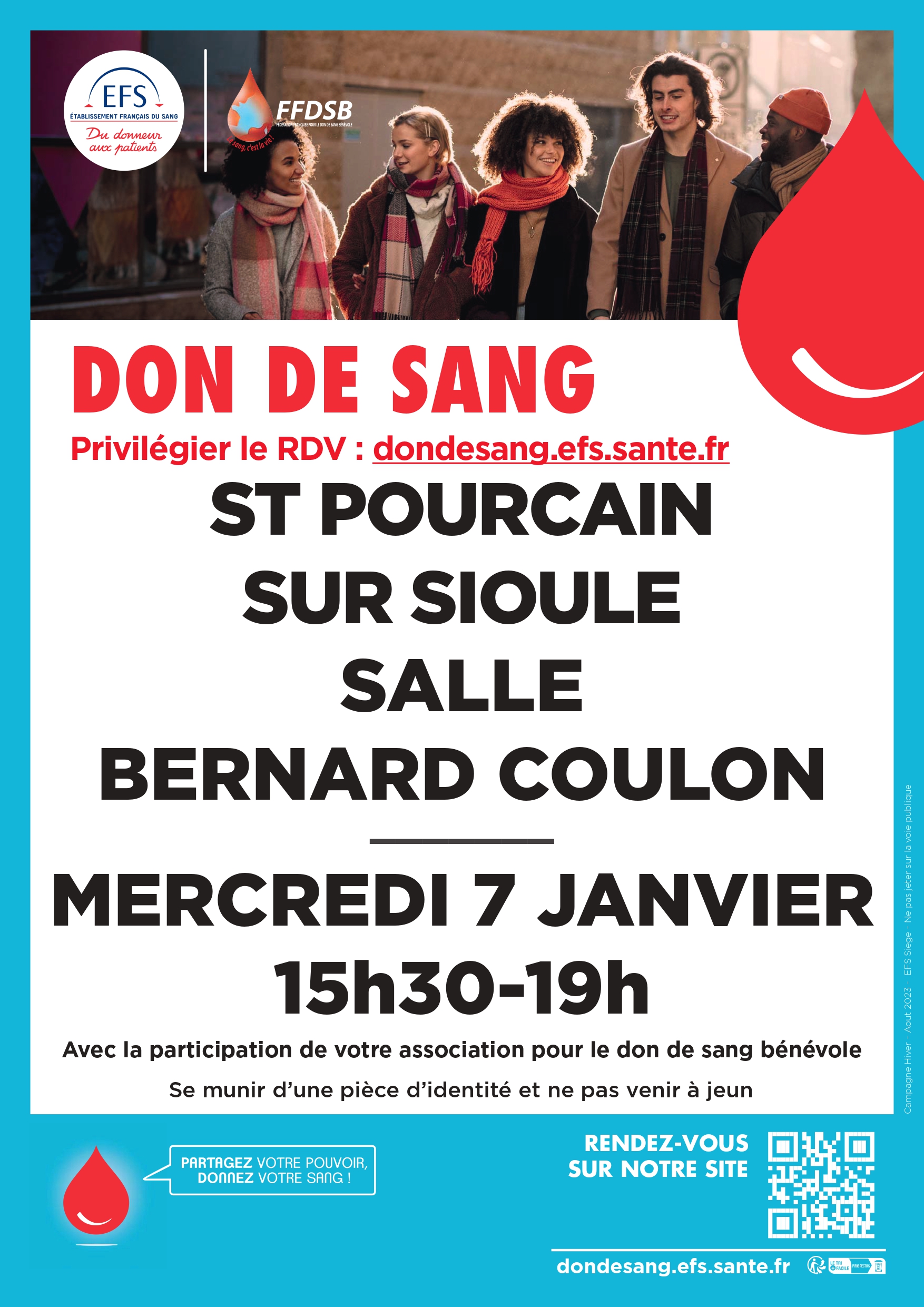 Don du sang – mercredi 7 janvier