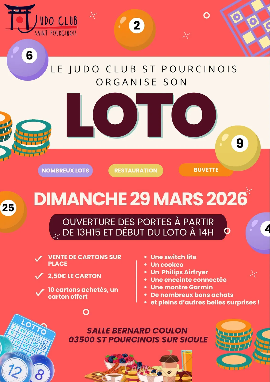 Loto du Judo Club saint-pourcinois