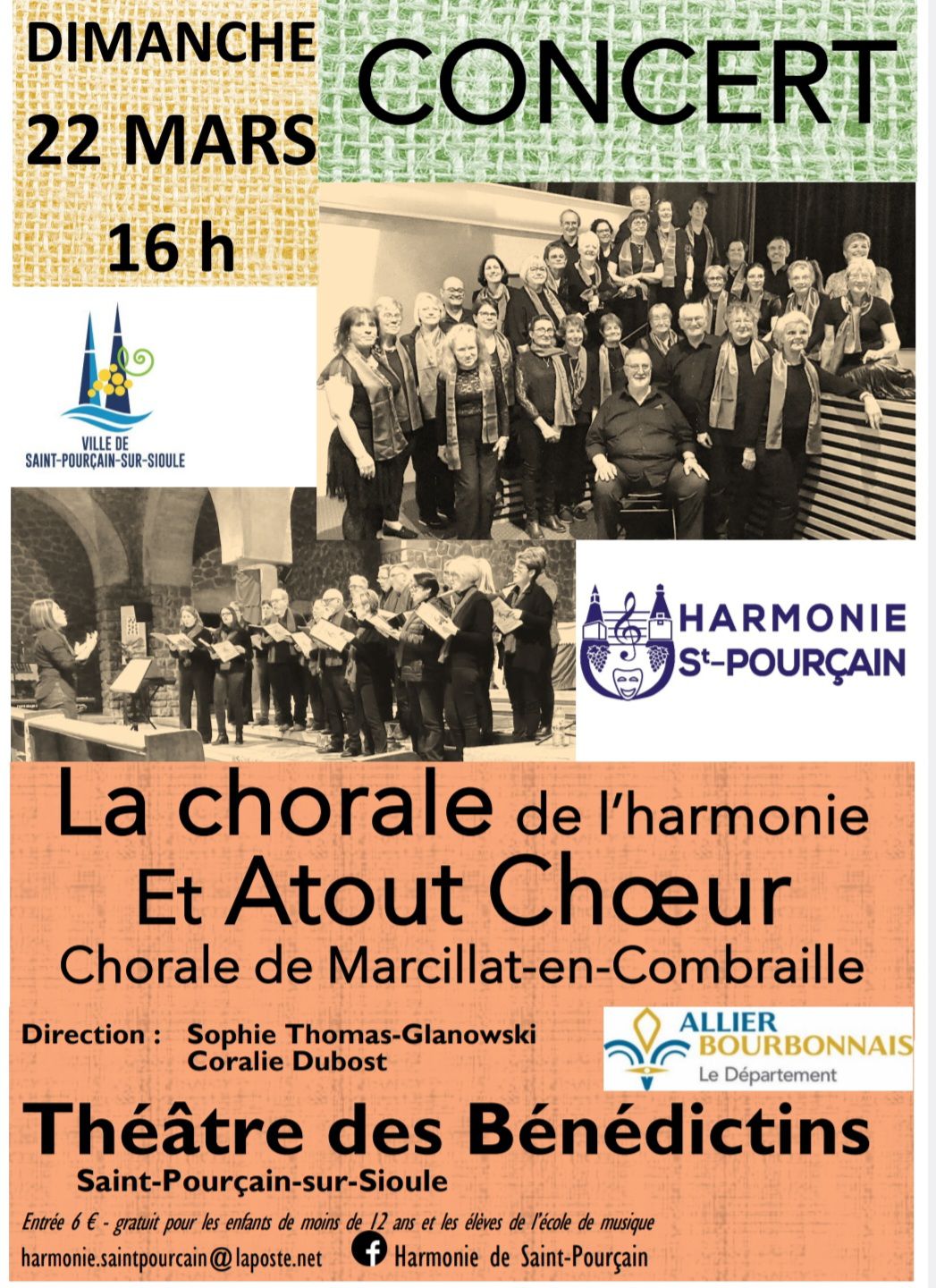 Concert de la Chorale de l&rsquo;Harmonie de Saint-Pourçain