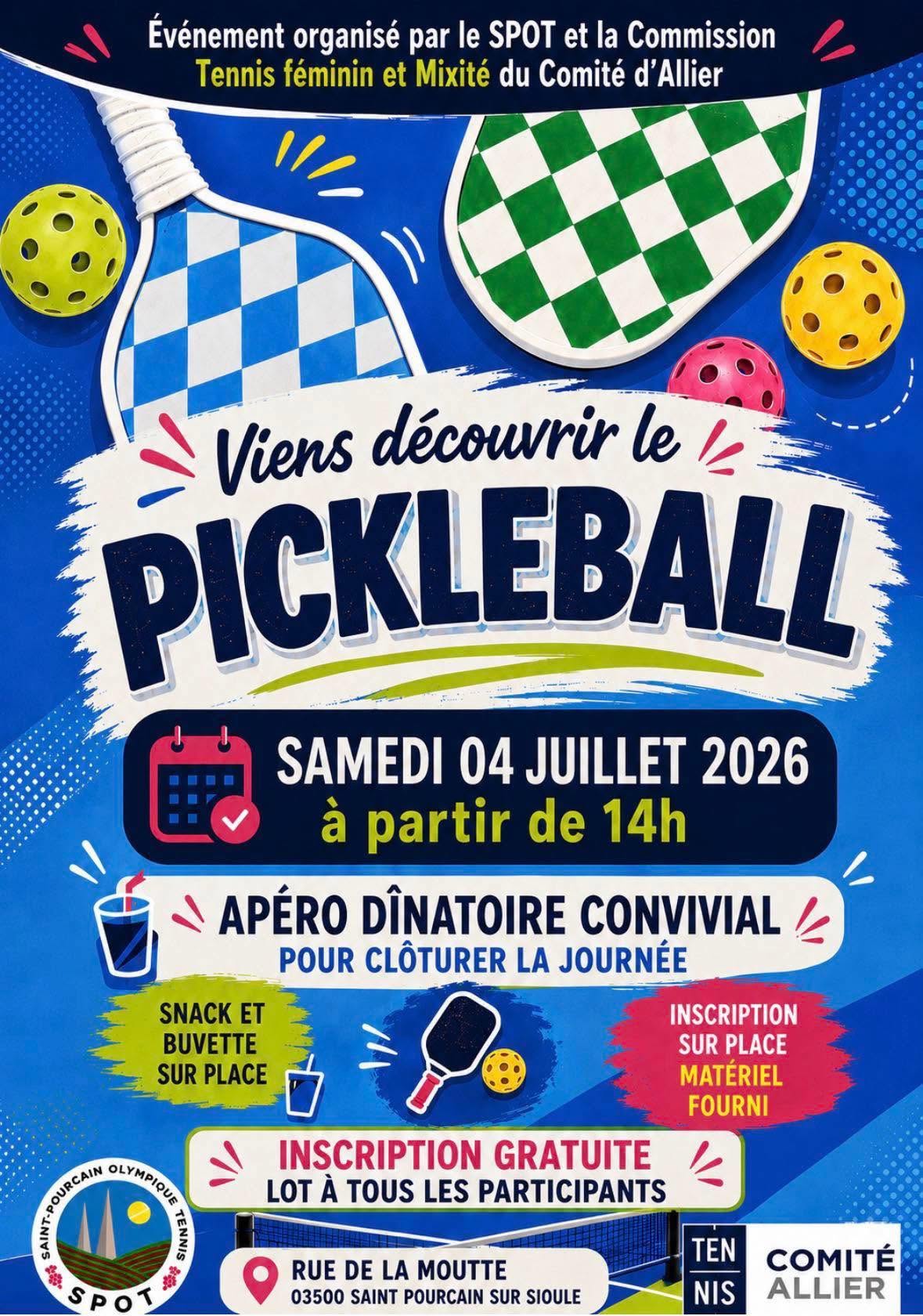 Journée découverte du pickleball par le SPOT