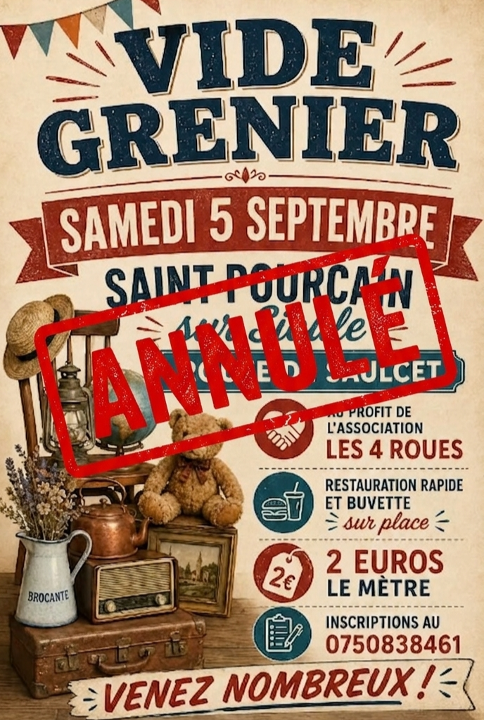 (ANNULÉ) Vide grenier des 4 Roues