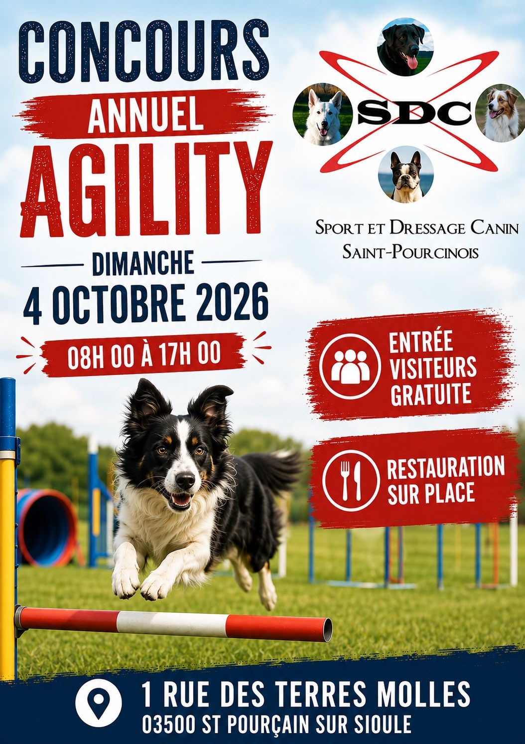 Concours d&rsquo;agility du Sport et Dressage canin Saint-Pourcinois